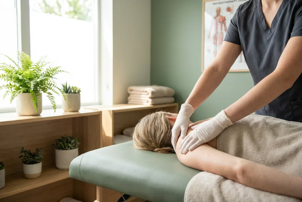 Behandlung in einer Physiotherapie- und Osteopathie-Praxis