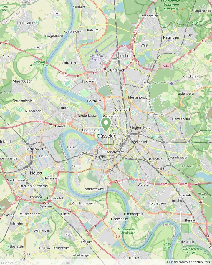 Karte: Einsatzgebiet Düsseldorf und Umgebung