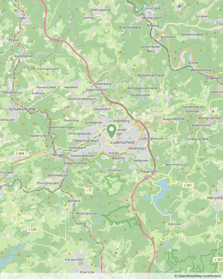 Karte: Einsatzgebiet Lüdenscheid und Umgebung