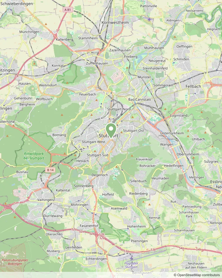 Karte: Einsatzgebiet Stuttgart und Umgebung