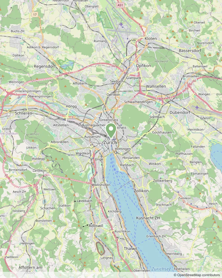 Karte: Einsatzgebiet Zürich und Umgebung