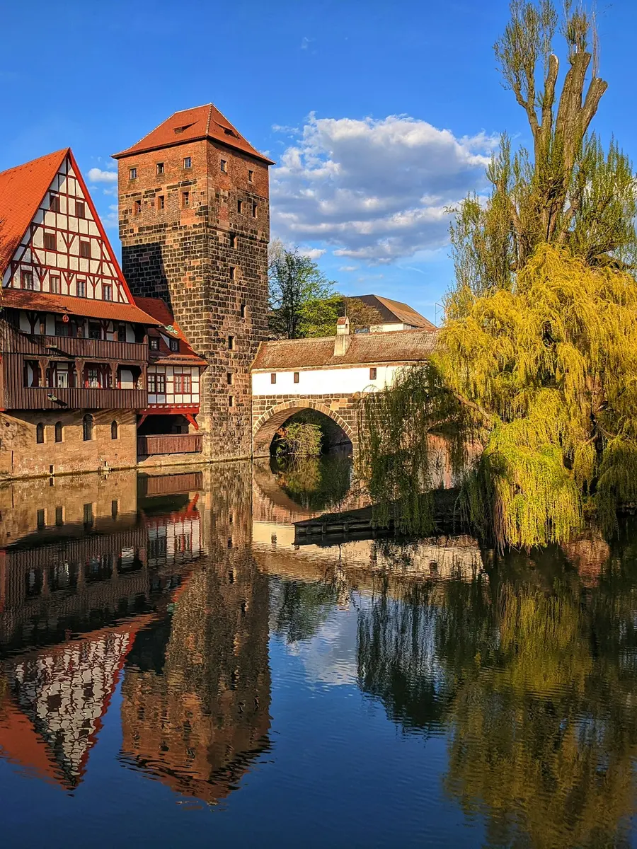Nürnberger Fachwerkhäuser an der Pegnitz