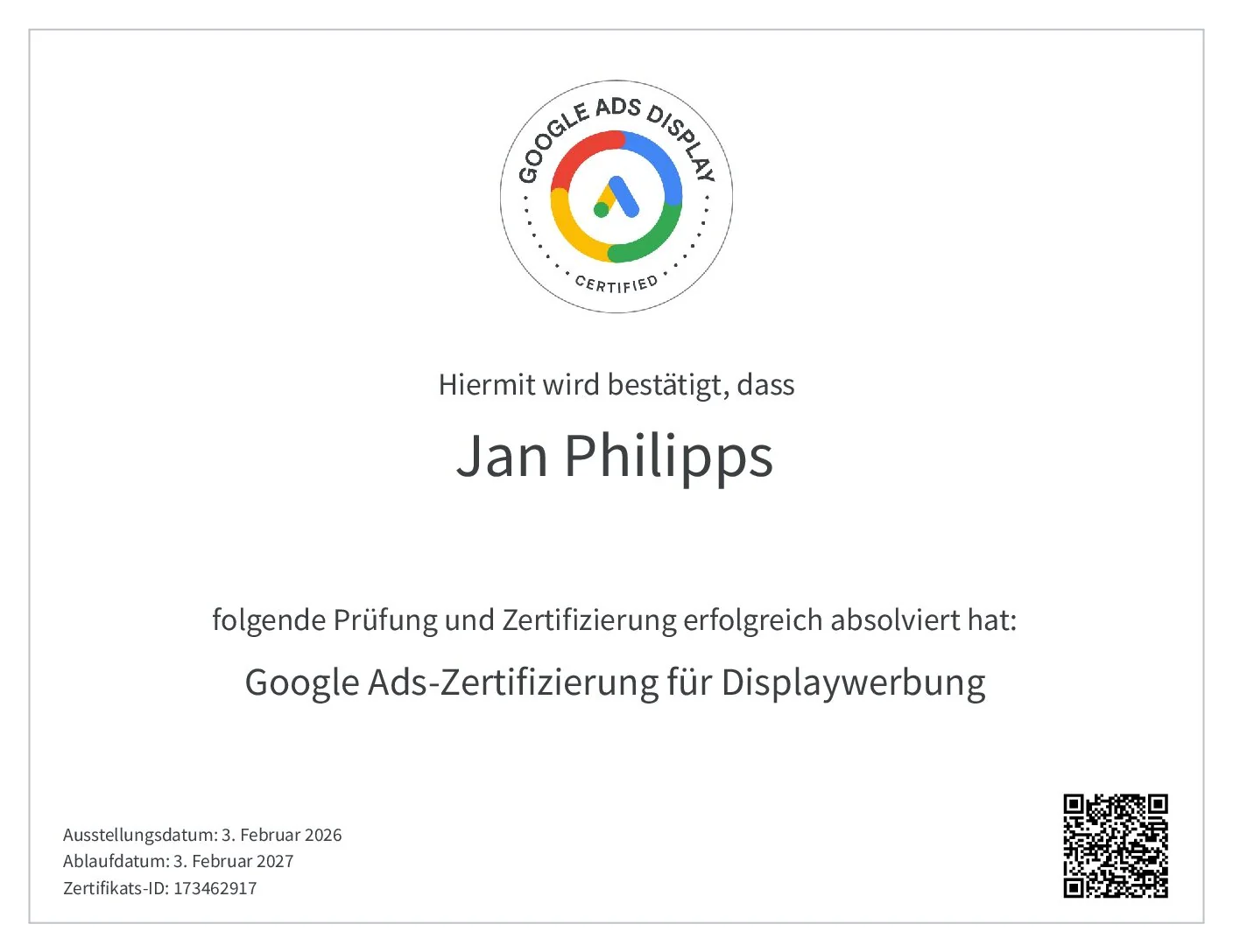 Google Ads Zertifikat – Display-Werbung